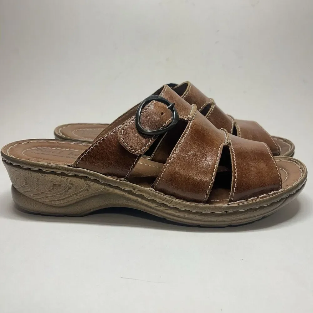 Josef Seibel Womens Catalonia 25 Dolomite Sandals Size 42 Leather Camel Slide